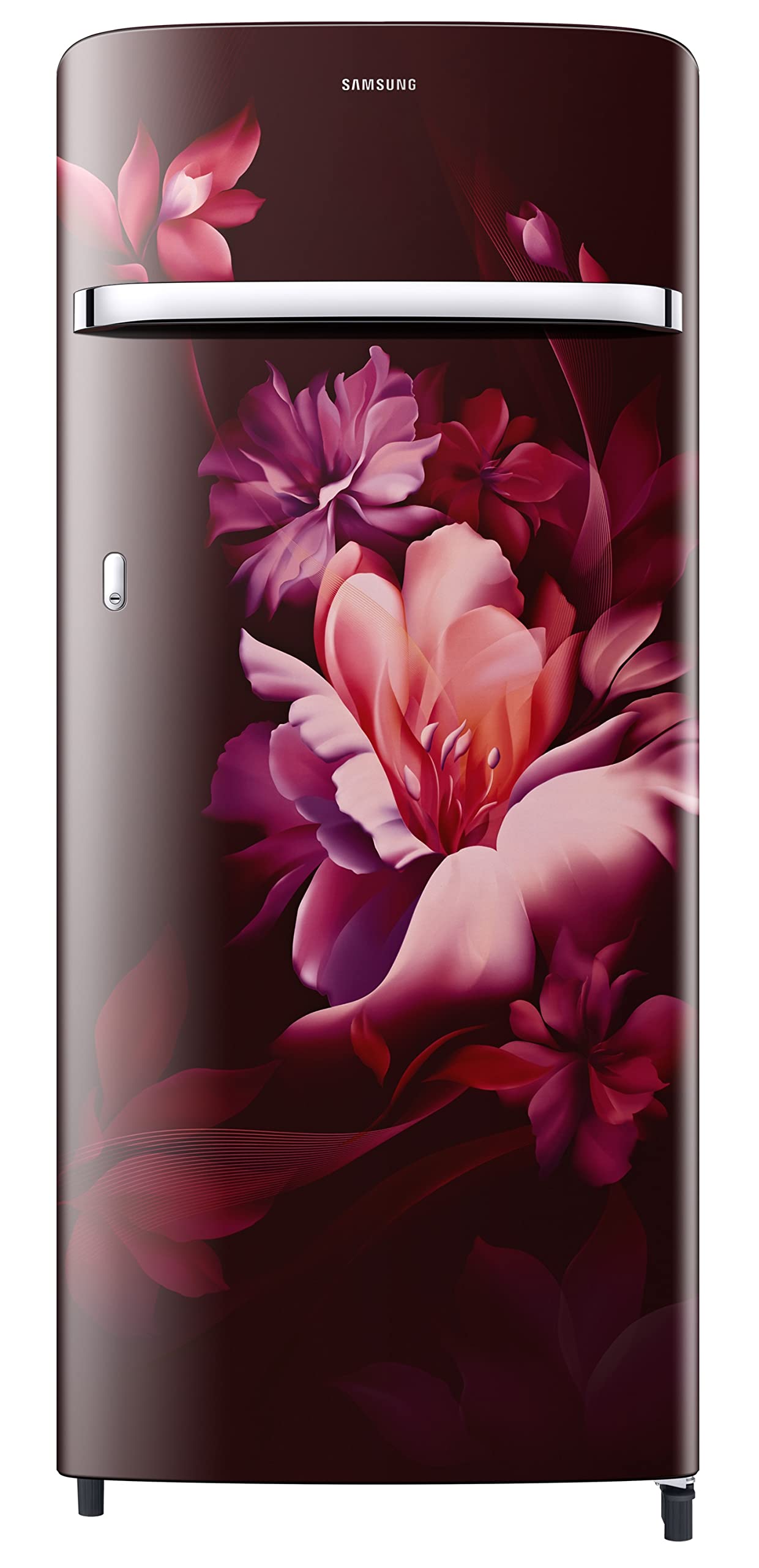 Samsung 215L 5 Star Inverter Direct-Cool Single Door Refrigerator Appliance (RR23C2G35RZ/HL,Midnight Blossom Red) 2023 Model