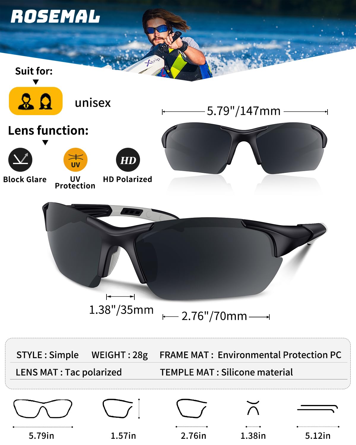 Rosemal 7052 Deportes Unisex adulto (Pack de 1)