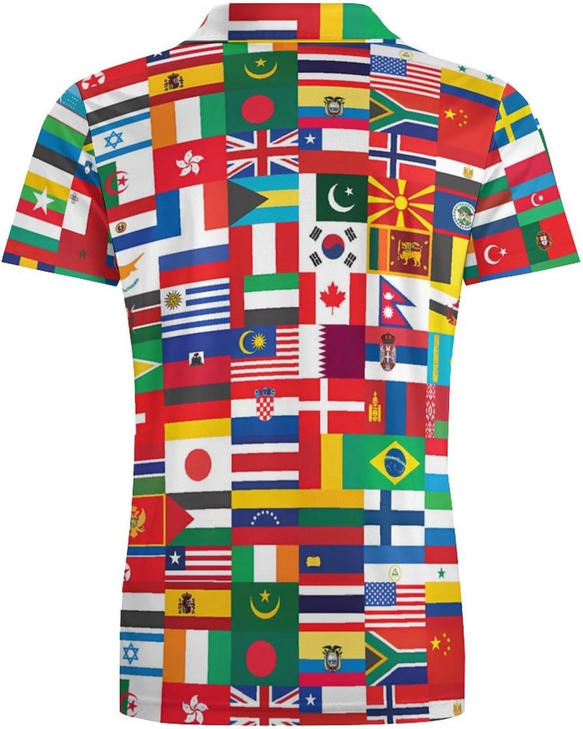 Flags of The World Novelty Men's Short Sleeve Shirt Golf Tennis Shirts Work T-Shirt Sport Tee