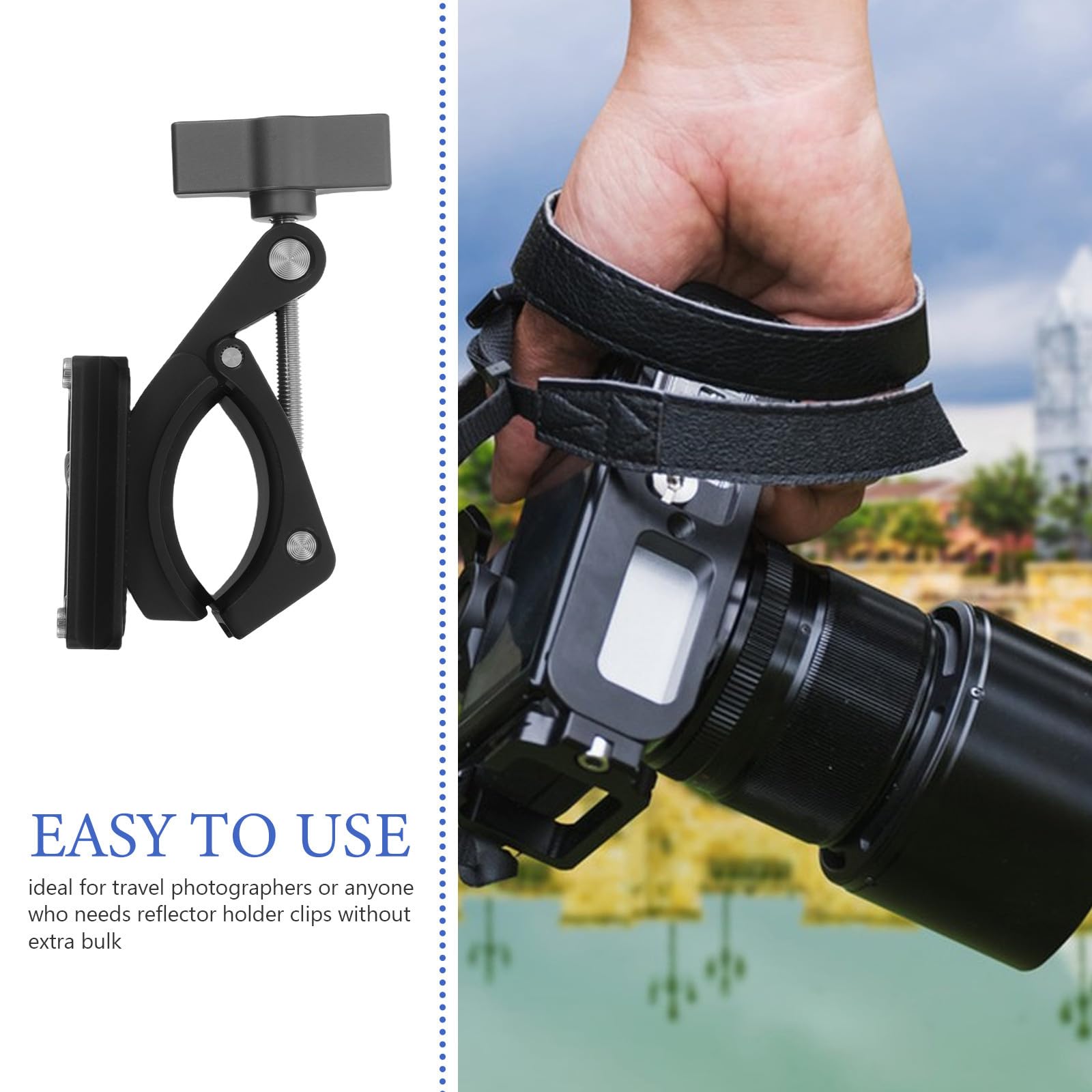 Gatuida Morsetto a C per fotografia - Supporto per morsetto per fotocamera per studio fotografico, videocamere, supporti per luci, aste da scrivania, ganci, ripiani, barre trasversali, nero
