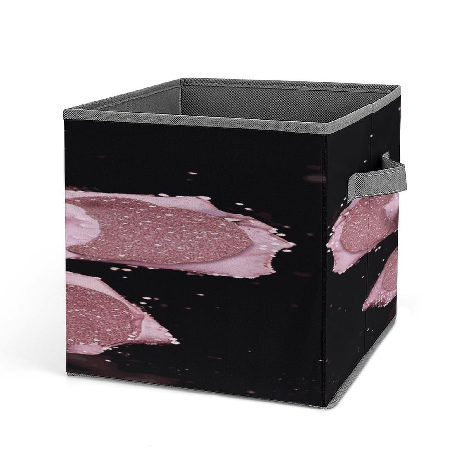 Fekiloot Style Glitter Pink Rose Storage Bins Storage Baskets