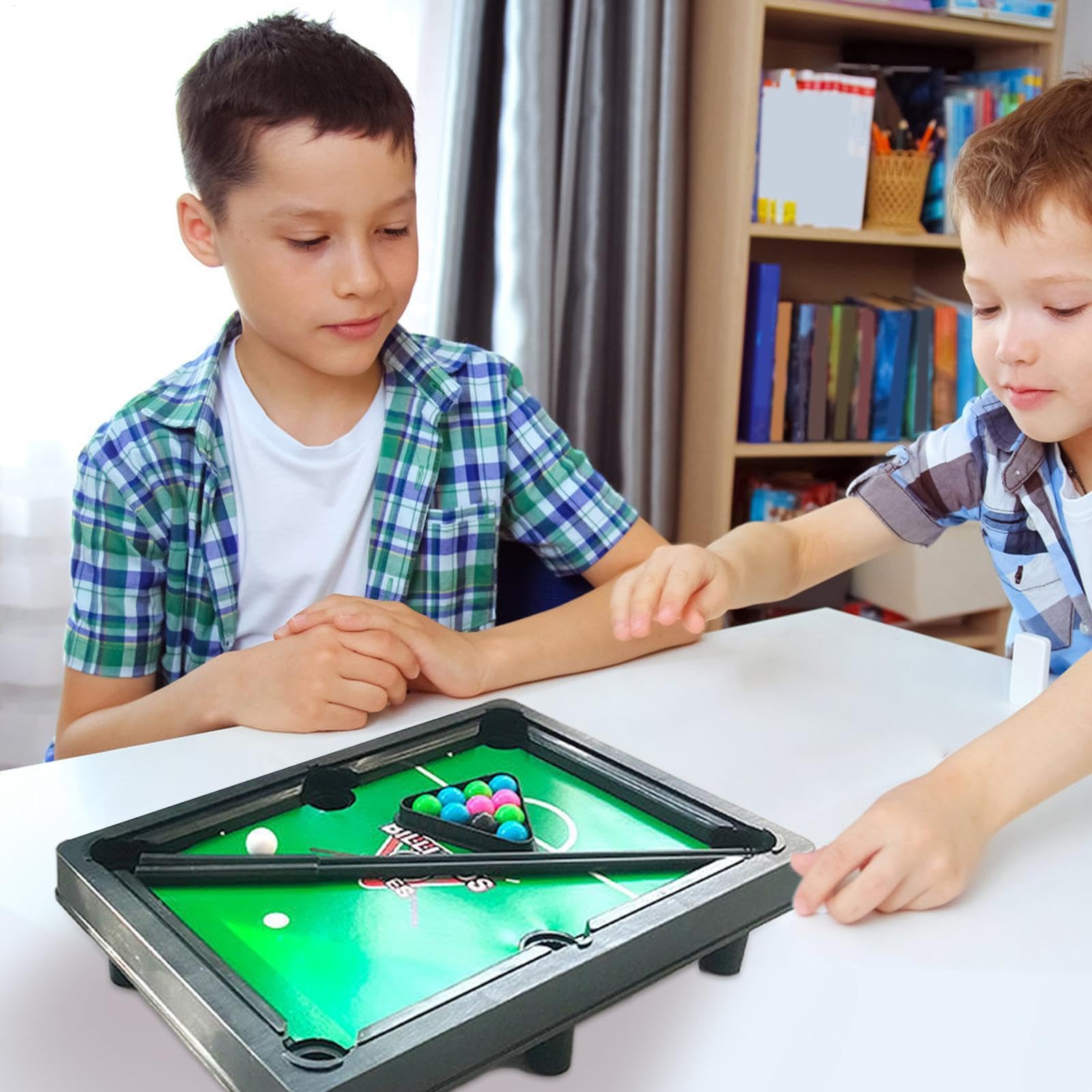 Juego de Mesa de Billar en Miniatura, Juguetes de Billar,Pequeño Juego de Juegos Deportivos - Conjunto de Piscina de Mesa, Juego de Billar de Alta simulación para niños para Adultos Juguetes