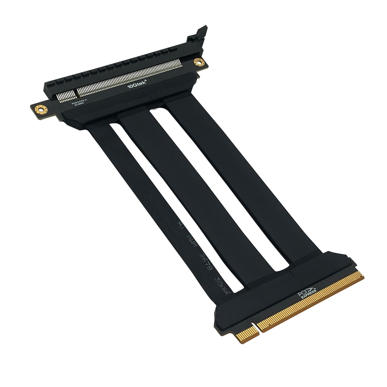 10Gtek PCIe 4.0 x16 Riser Cable, Male 180° to Female 180° for Vertical Mount Graphics Cards, Compatible with RTX4090, RTX4080, RX7900XTX, 30cm/1ft