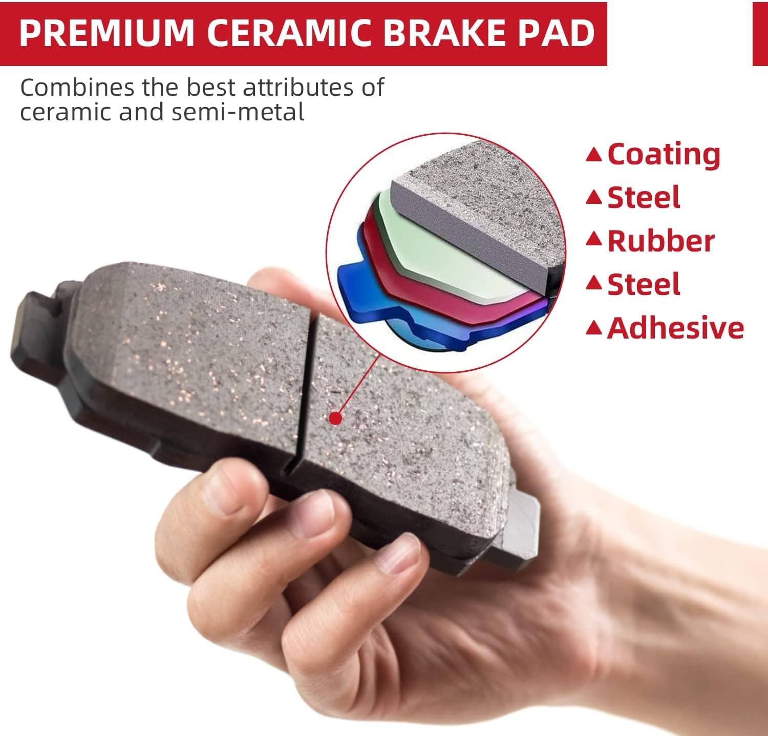 D914 D536 Front & Rear Professional Ceramic Brake Pads Set fit For 2002-2004 For Honda CR-V,2003-2011 For Honda Element