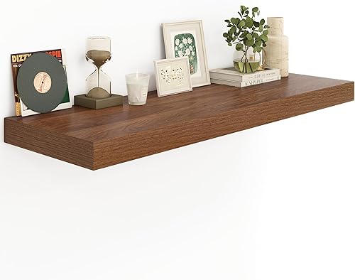 Miniatura 29 de Heimlove Estantes flotantes de 12 pulgadas de profundidad para pared, estantes de baño de 24 pulgadas, juego de 1, estantes montados para libros