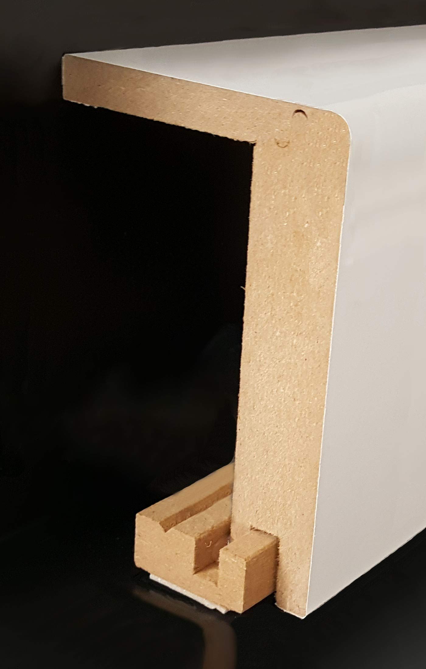 PROVISTON | Listwa osłaniająca rury grzewcze do 88 mm | MDF | 64 x 96 x 2500 mm | Zaokrąglona | Biała | Listwa przyścienna | Listwa przypodłogowa