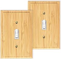 Vista 23 de Placa de interruptor de luz de palanca simple de madera maciza de 4.8 x 3.14 pulgadas, cubierta de interruptor de luz de calidad de madera cruda