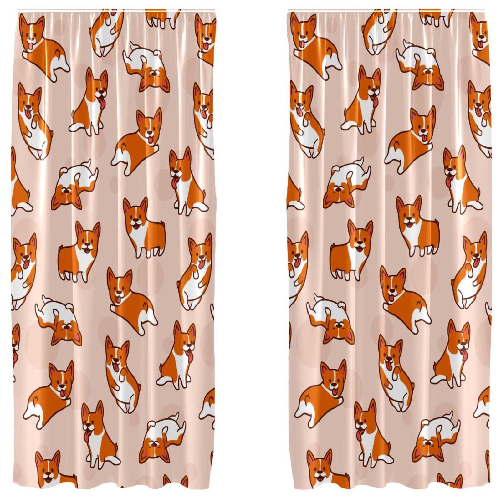 Rideaux occultants corgis pour une chambre d'enfant cocooning