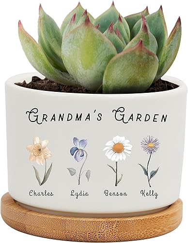 Macetas pequeñas personalizadas  Maceta pequeña personalizada con nombre de la familia, regalos de cumpleaños para abuela, mamá, regalos de
