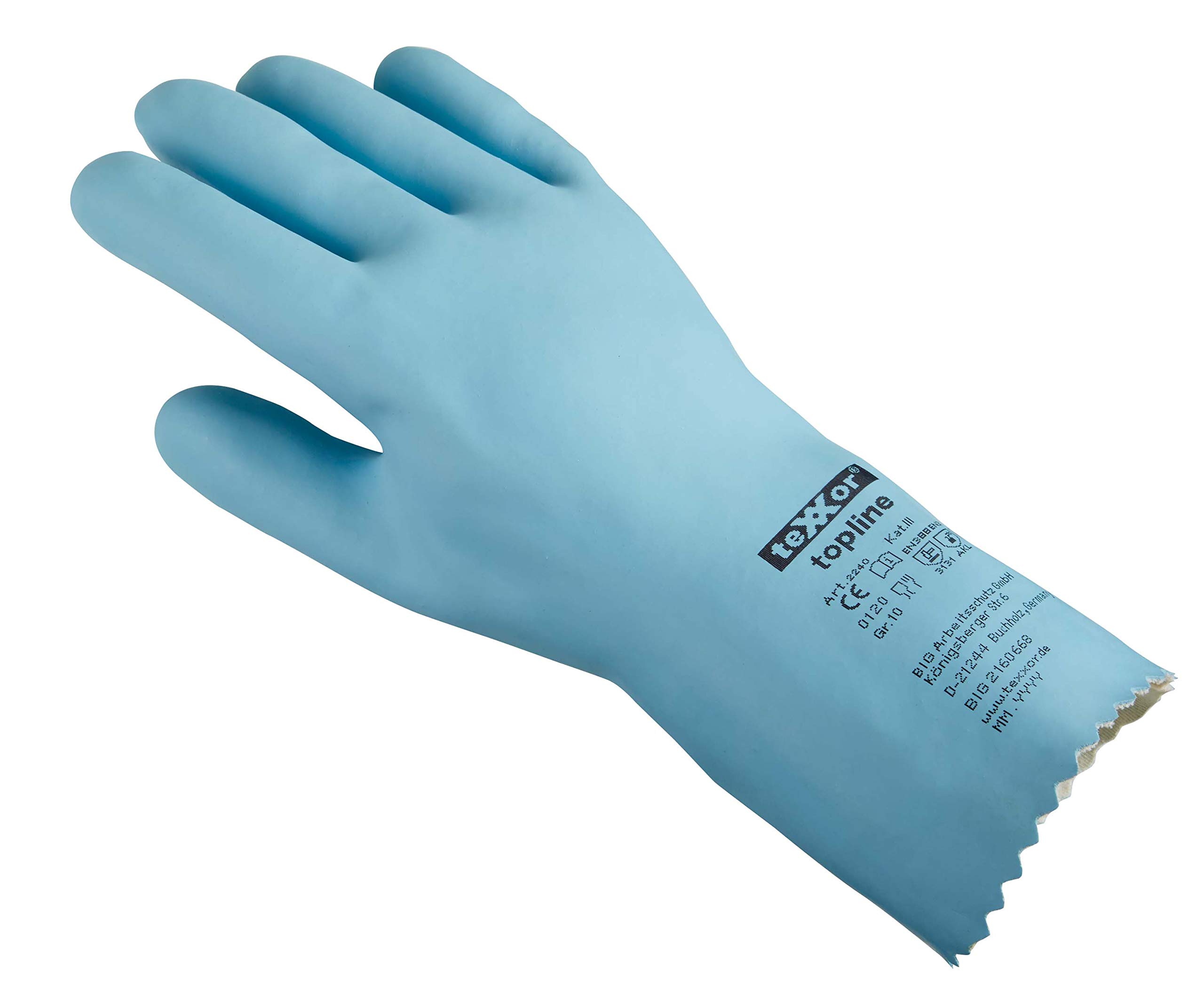 (144 Paar) teXXor Handschuhe Chemikalienschutzhandschuhe NATURLATEX 144 x hellblau 6