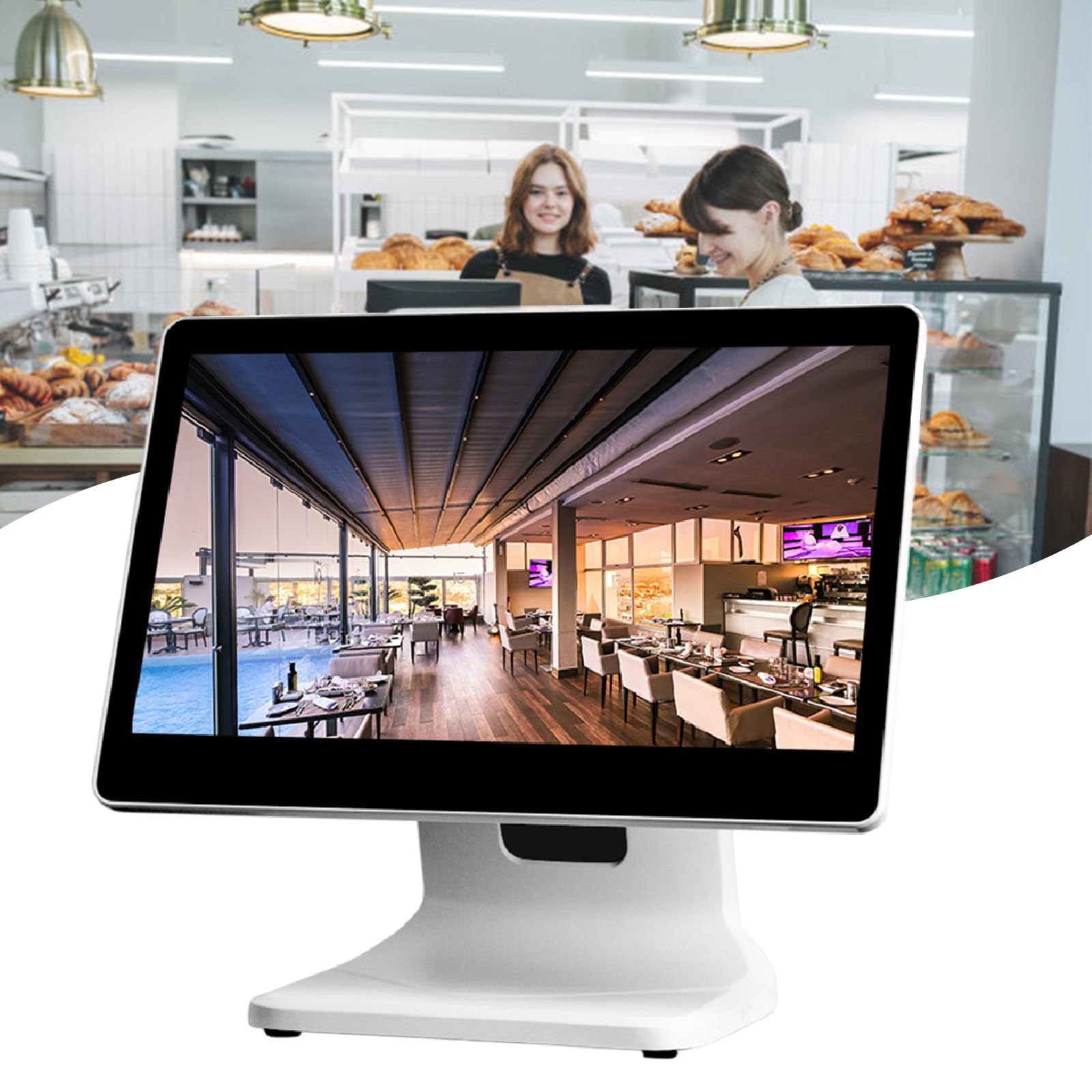 SENJINGHUA POS Cashier Register, Cash Register Machine with Touch Screen 15”, CPU N2930, 4GB RAM, 64GB SSD, Windows 10 for Retail, Restaurant, Cafe, Club, Pharmacy,Win10