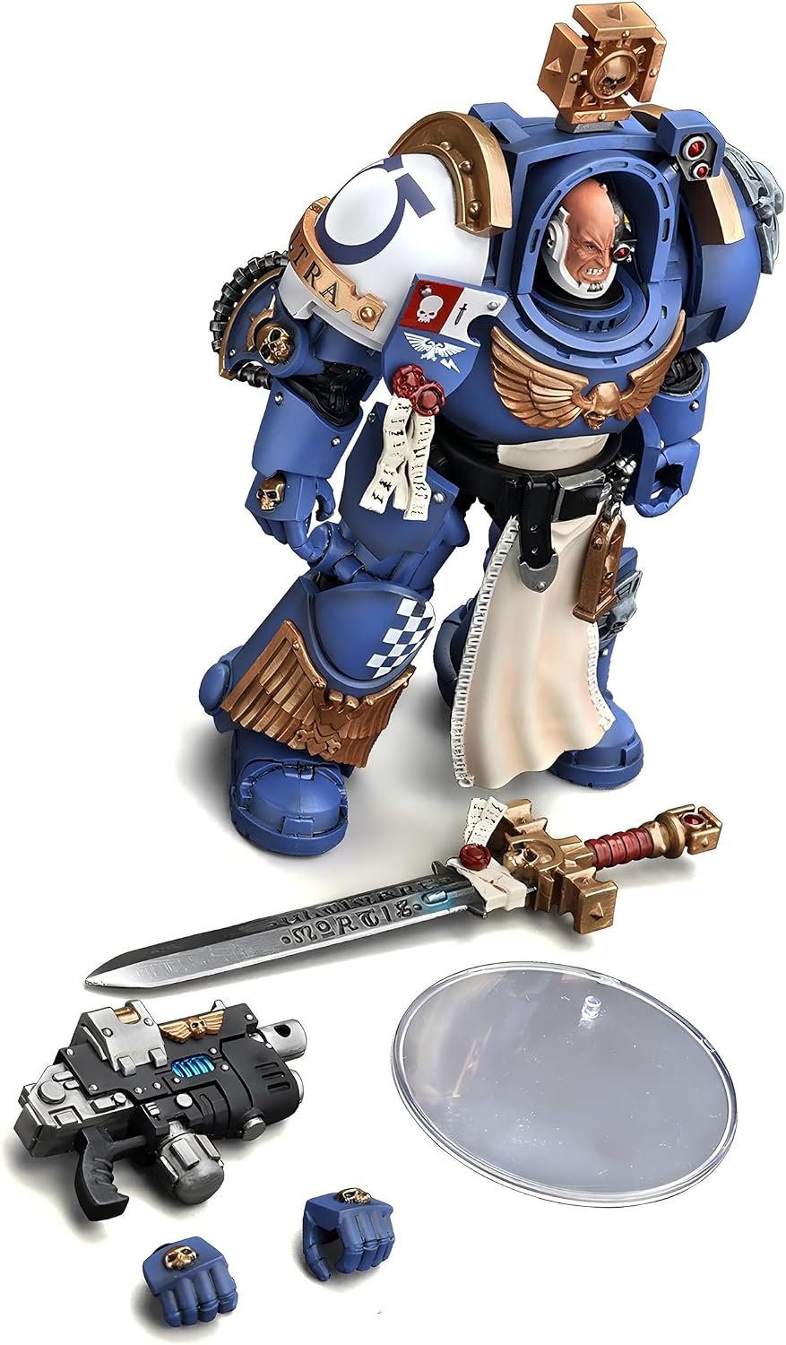 JOYTOY Warhammer 40K 1/18 Scale Action Figure Ultramarines Captain in Terminator Armour - Articulated Figurine for Collection & Gifts - JT4980