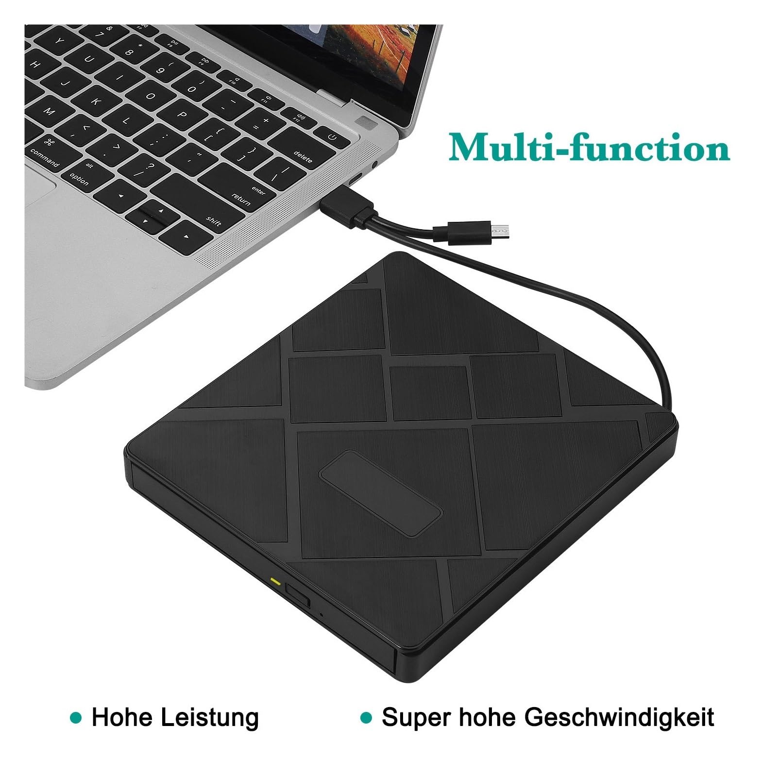Wieloportowy Zewnętrzny Napęd Optyczny USB3.0 Zewnętrzny Napęd Optyczny Przenośny Napęd Optyczny Nagrywarka DVD Odtwarzacz DVDrw łAtwy W UżYciu