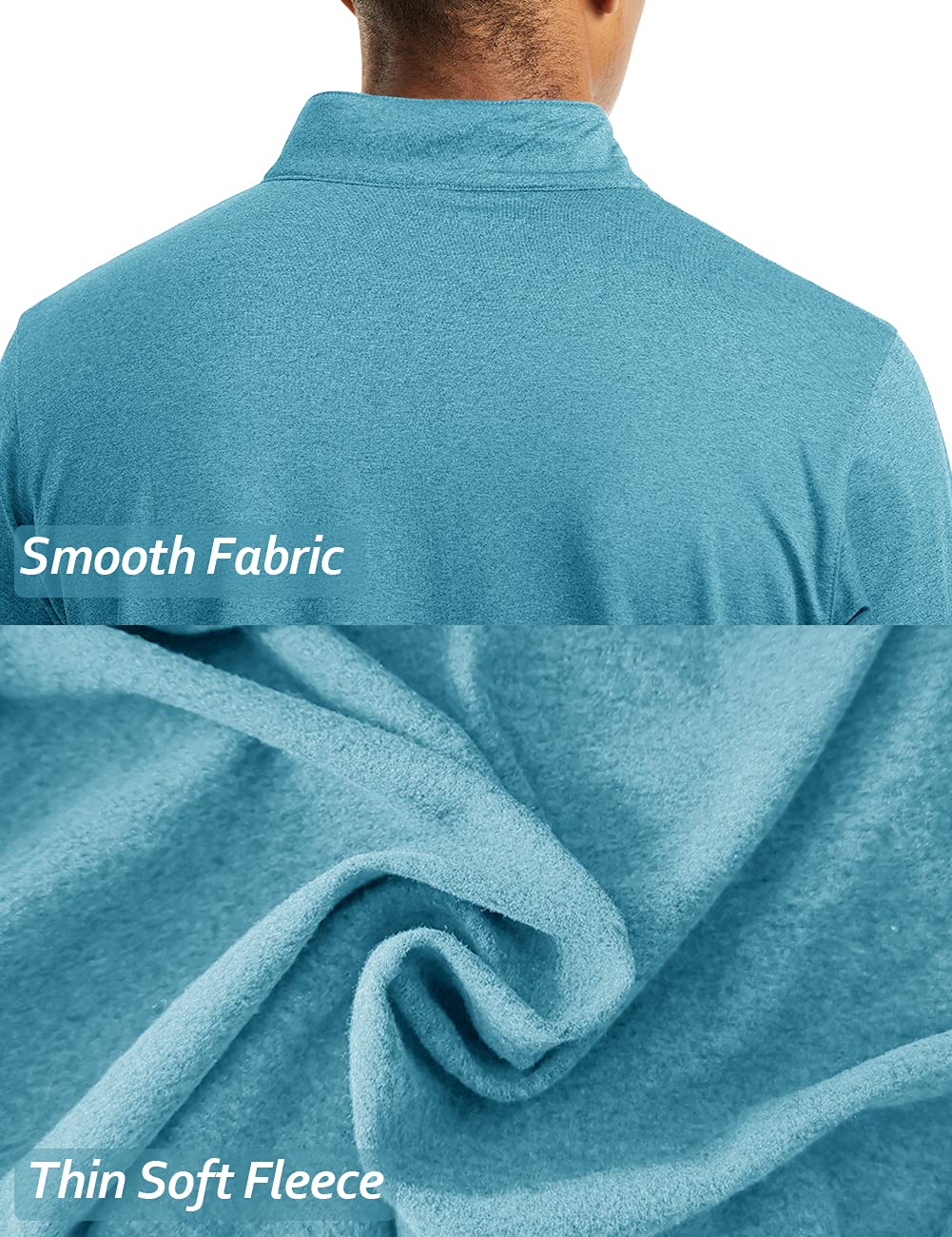 TACVASEN Camiseta de manga larga para hombre, con media cremallera, forro polar, capa base térmica