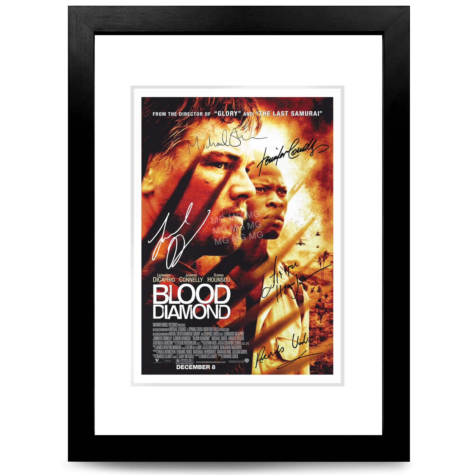 Blood Diamond Movie Cast Signed Poster Print Picture Display Autograph Memorabilia Film Fans Gift A4/A3 Leonardo DiCaprio Djimon Hounsou