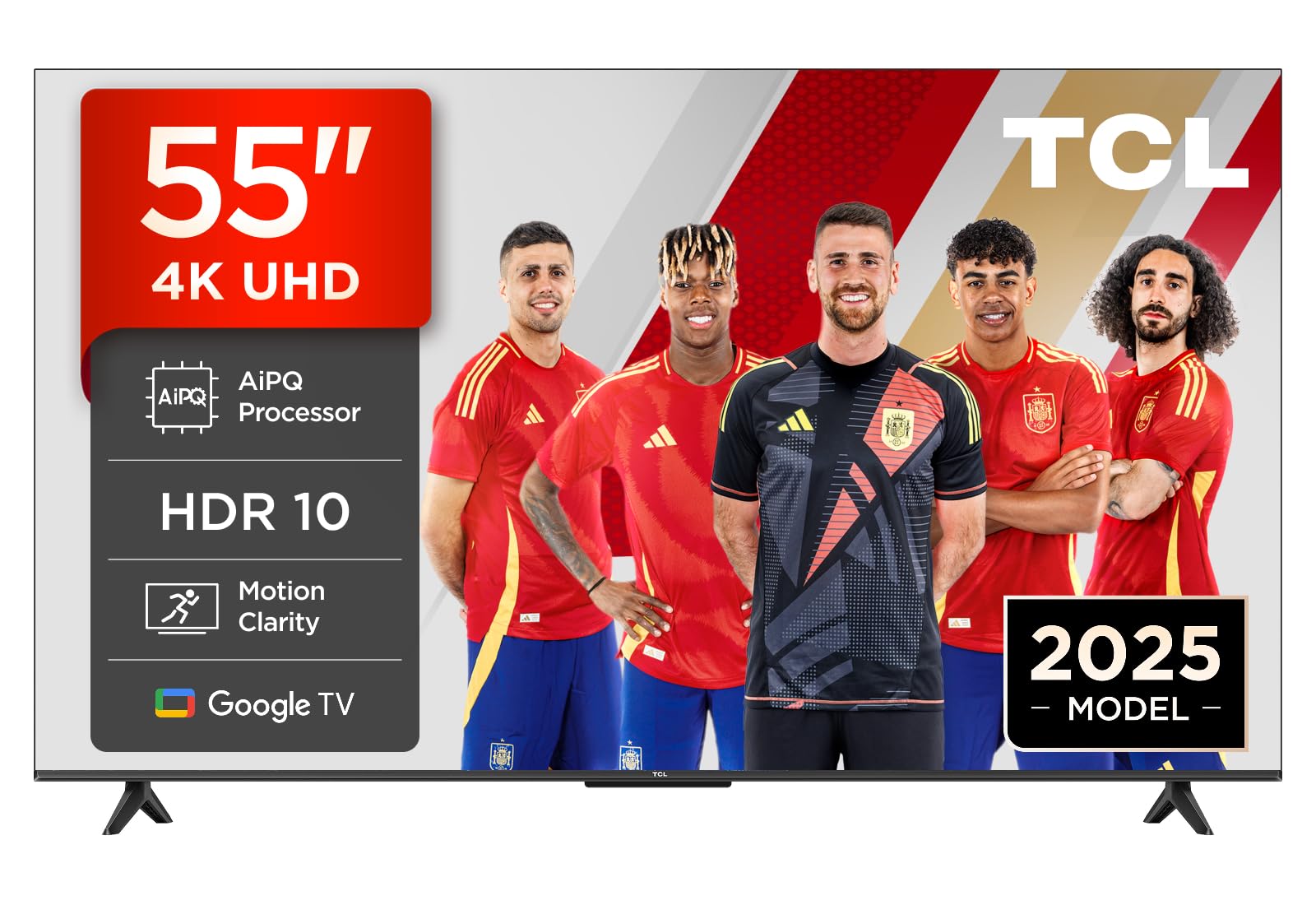 TCL 55V6C Televisor 55 Pulgadas 4K Smart TV LED, HDR, Google TV, Dolby Audio, Alexa y Google Assistant, Chromecast Built-in, Motion Clarity