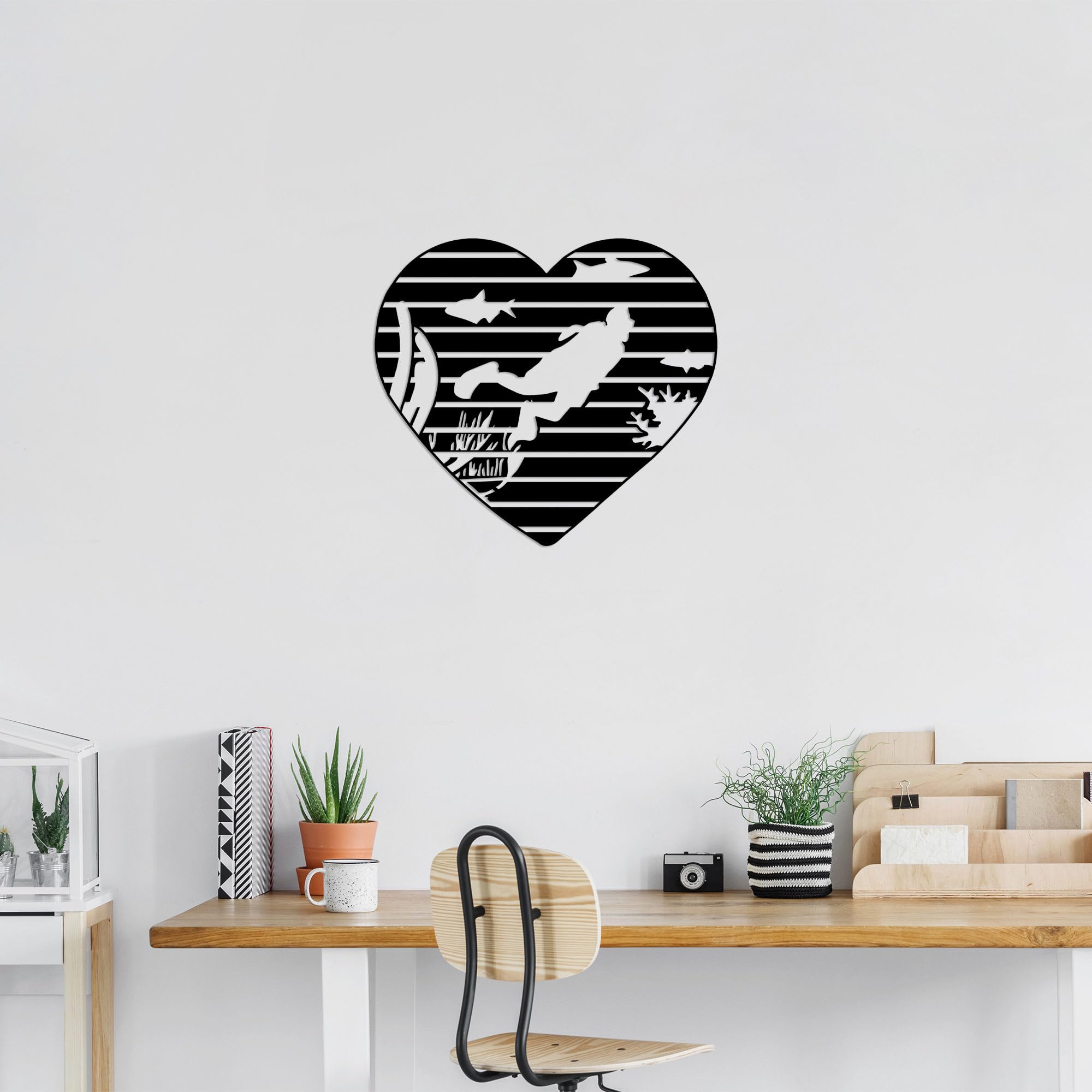 Objet déco en métal noir Hanah Home géométrique 78 x 70 cm style épuré