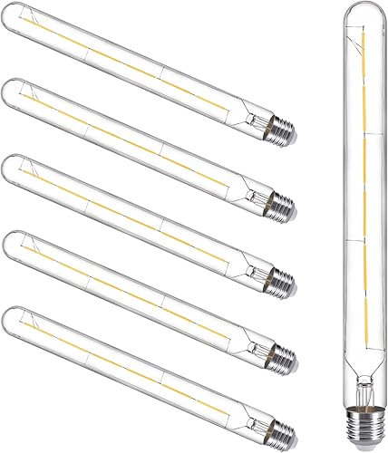 Miniatura 9 de Bombillas LED regulables T30 antiguas, bombilla tubular Edison blanca cálida, bombilla de tubo largo, estilo E26, bombilla de filamento LED vintage,