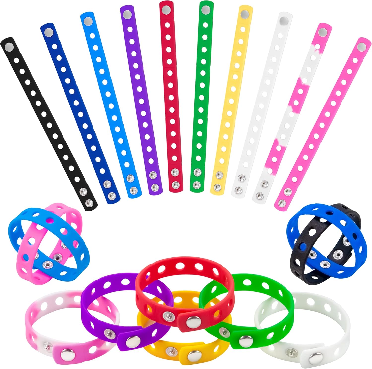 Stuffed 20 PCS Croc Bracelet Band, Silicone Charm Bracelet