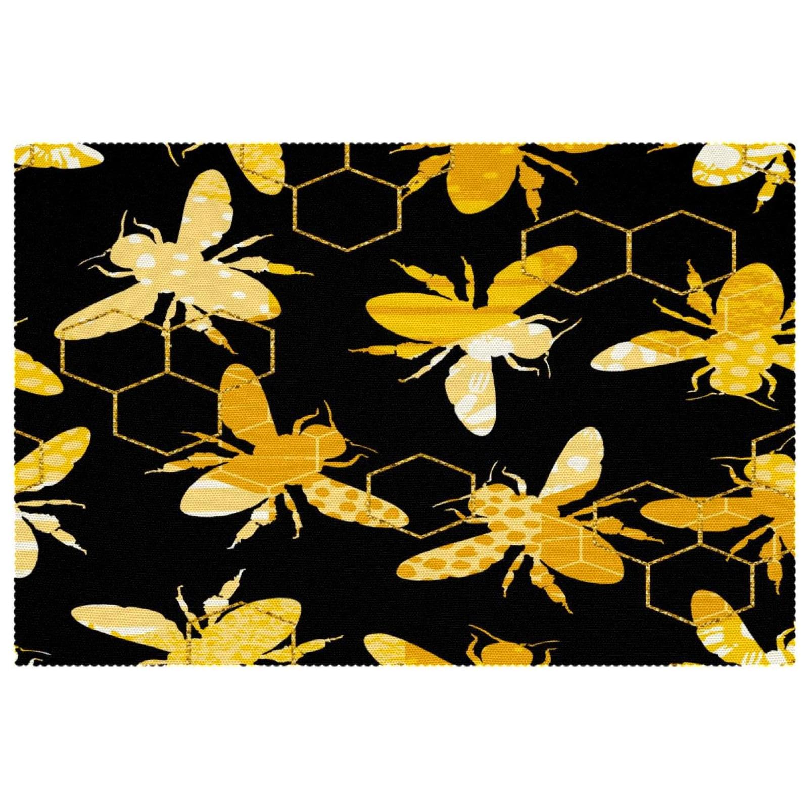 Sets de table de cuisine Golden Bumbee pour une décoration de table chaleureuse