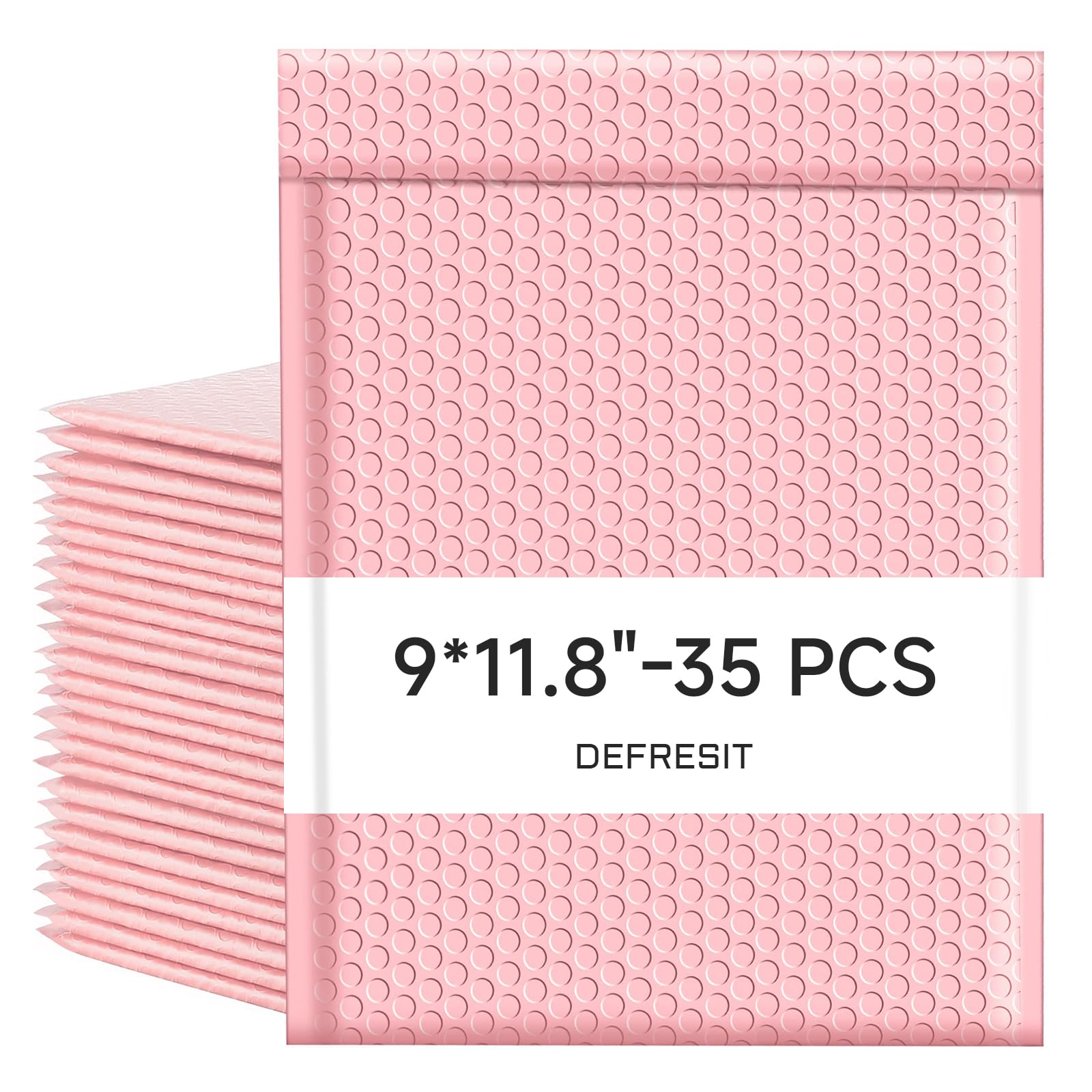 35Pcs Bubble Mailers, 25x30cm Padded Envelopes Bubble Lined Wrap Polymailer Bags for Shipping Packaging Mailing Self Seal,Pink — image 1