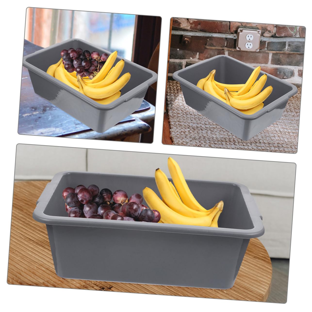 MAGICLULU 2pcs Volume Plastic Bus Tub Dish Wash Basin Folding Handle Sturdy Pp Material