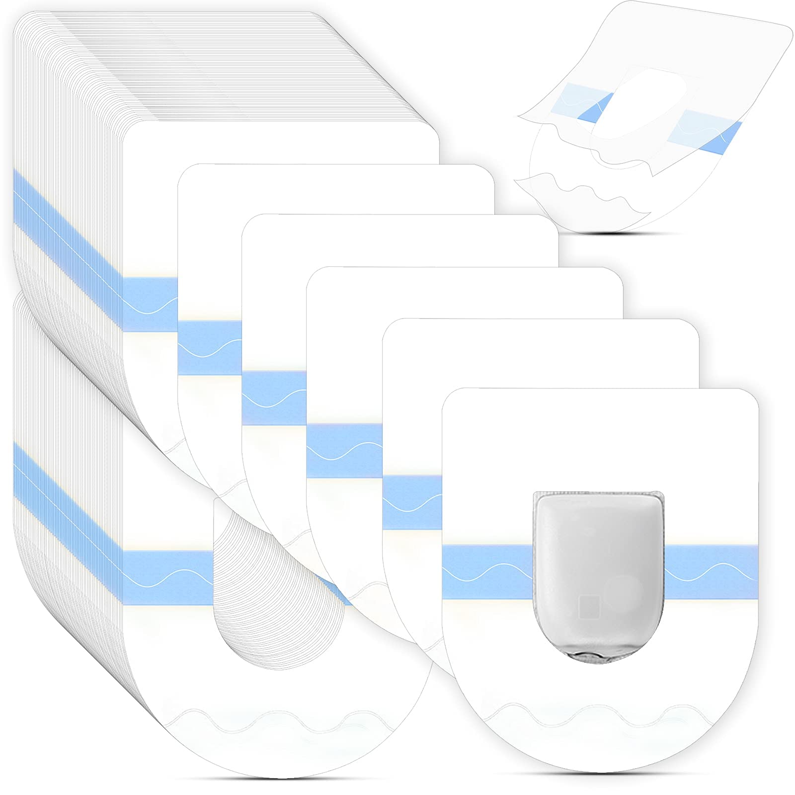 20 Pack - Adhesive Patches - Perfect for Omnipod - Best Waterproof Adhesive Covers for Sensors - Pre-Cut Back Paper - Best Long Fixation