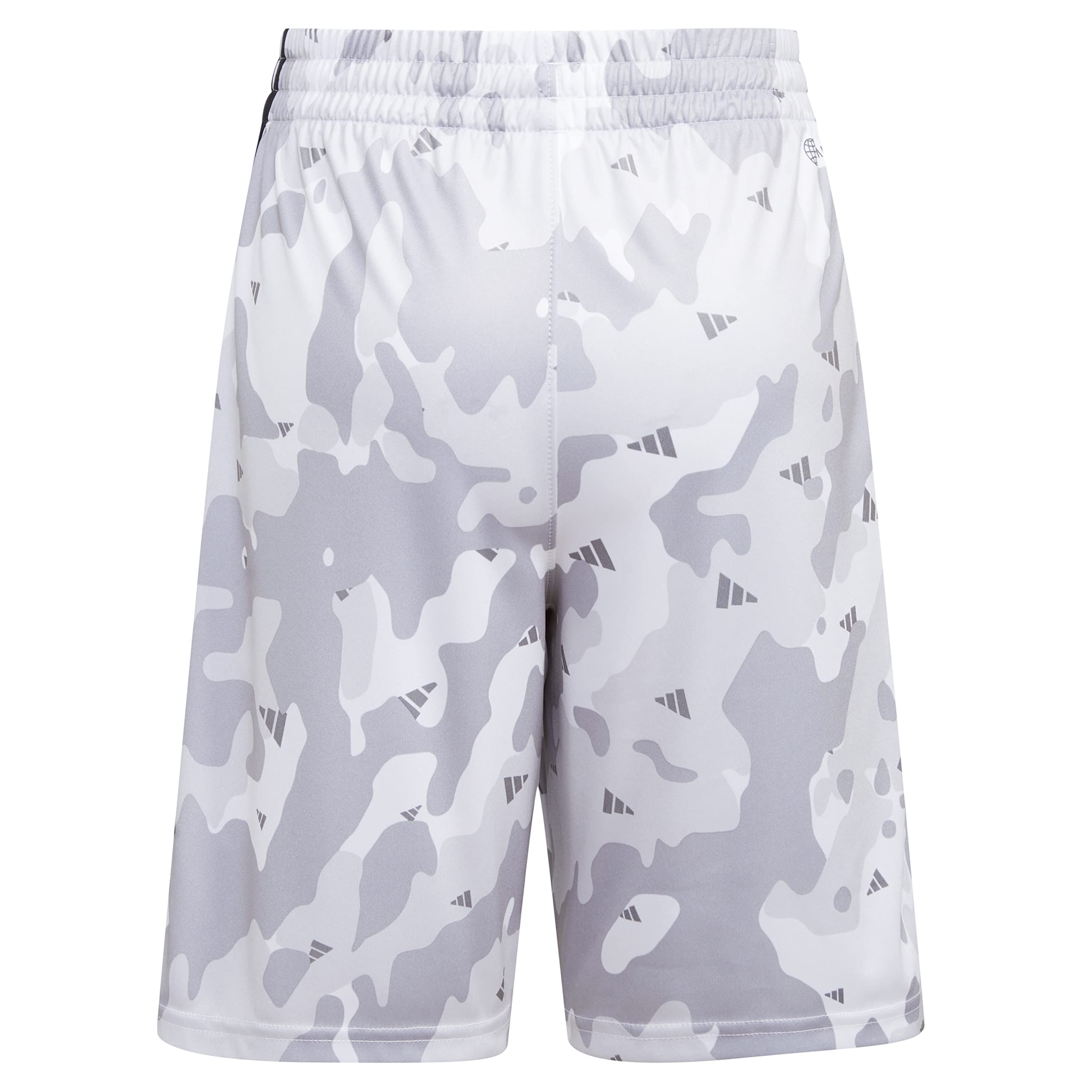 adidas Boys' Little AEROREADY Elastic Waistband Camo Shorts, White, 4