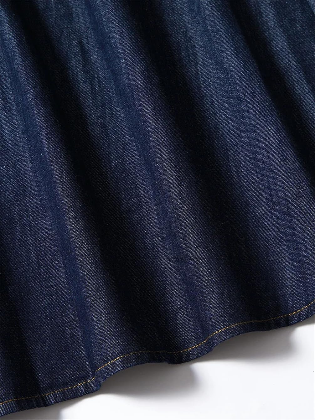 Damskie jeansowe spódnice midi w stylu vintage z wysokim stanem linia A gładkie plisowane cienkie spódnice