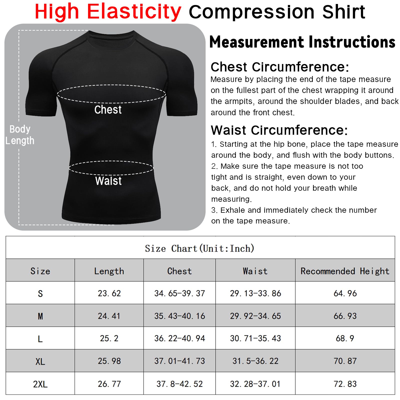 T-shirt de compression pour homme, col rond, manches courtes, couche de base athlétique, haut athlétique pour entraînement sportif, rashguard