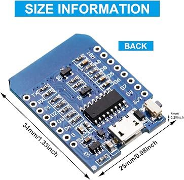 Weewooday 10 Pieces Development Board NodeMcu Mini D1 Module for ESP8266 ESP-12F 4M Bytes WLAN WiFi Internet Development Board Compatible with Arduino