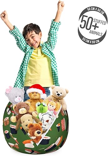 Miniatura 189 de Ambesonne Bolsa de juguetes de almacenamiento para perros, patrón con cachorros de raza pura, Bichon Pug Spitz Dachshund Poodle Shih Tzu, Rosa y