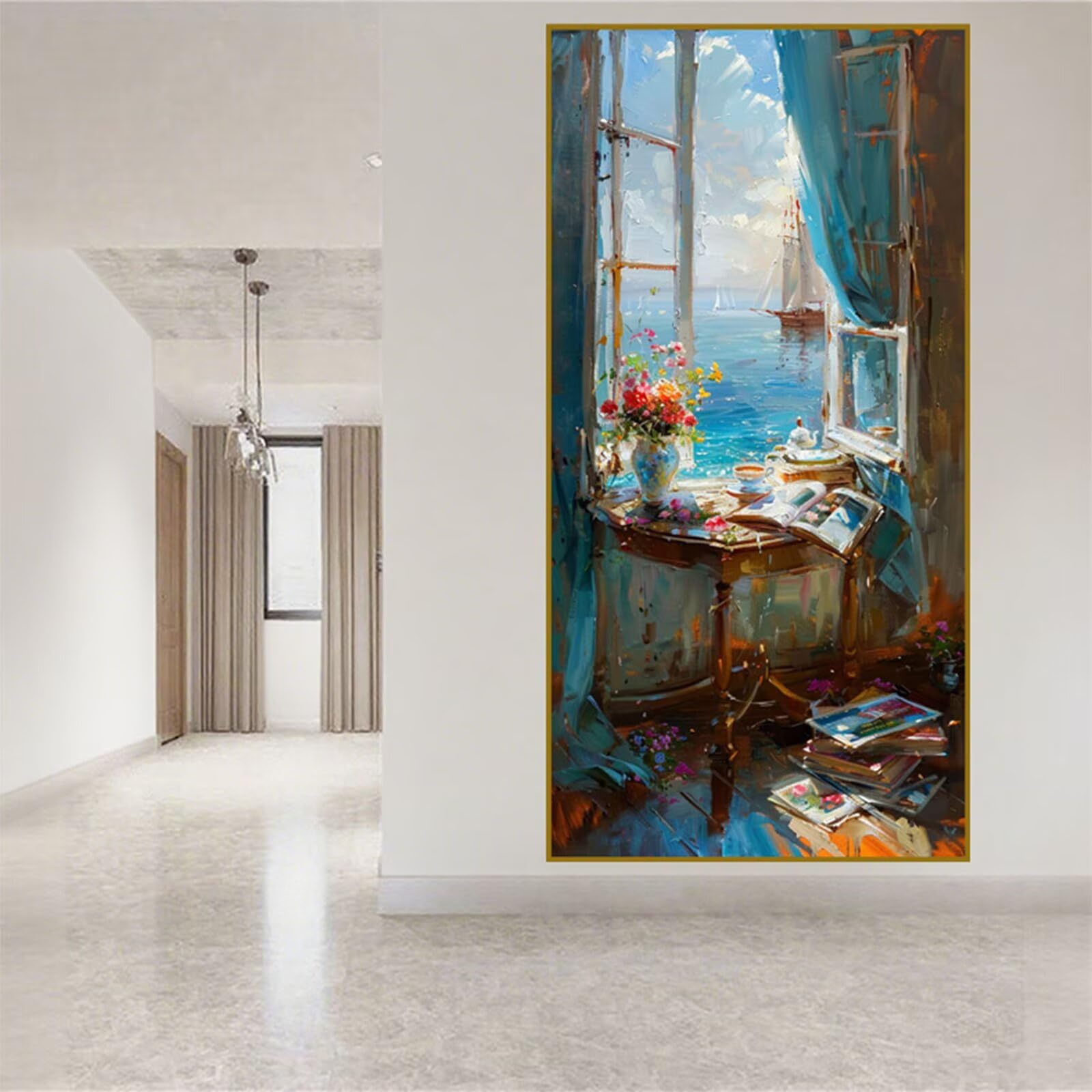 Diamentowe malowanie krajobrazu obraz diamentowy dorośli, 5D diamentowe rysunki książka obrazy diamentowe, 80 x 160 cm diament sztuka haft krzyżykowy puzzle rzemiosło dziewczyna dekoracja ścienna do