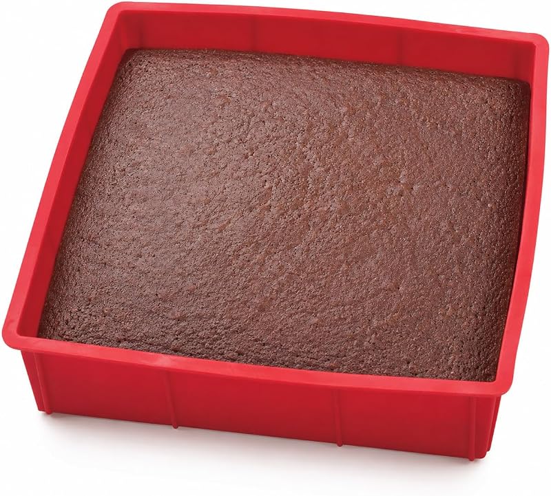 Mrs. Anderson's Baking Molde para pasteles cuadrado de silicona de 9 pulgadas, sin BPA, silicona antiadherente de grado europeo, 9 x 9 pulgadas