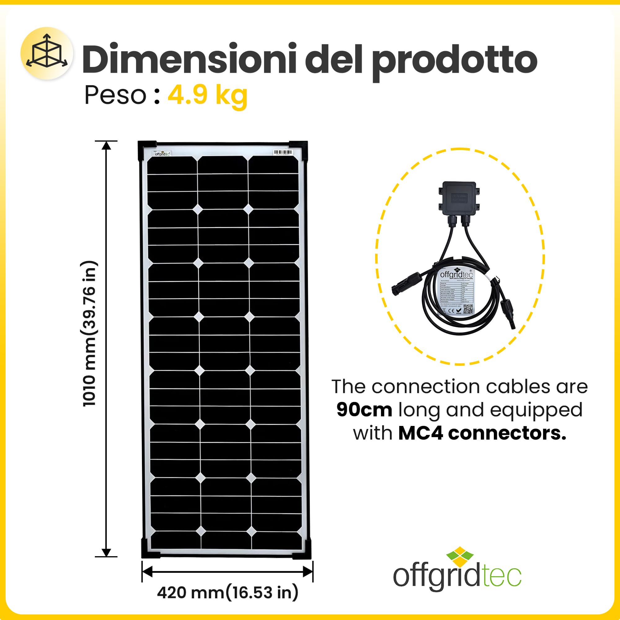 Offgridtec SPR-Ultra-80 Pannello solare High-End SLIM da 80 W 12 V