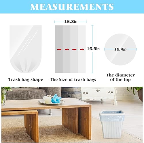 Miniatura 2 de Teivio 1.2 Gallon(Fit 1-1.2 Gal)80 Counts Strong Trash Bags Garbage Bags, Bathroom Trash Can Bin Liners, Small Plastic Bags for home office kitchen,