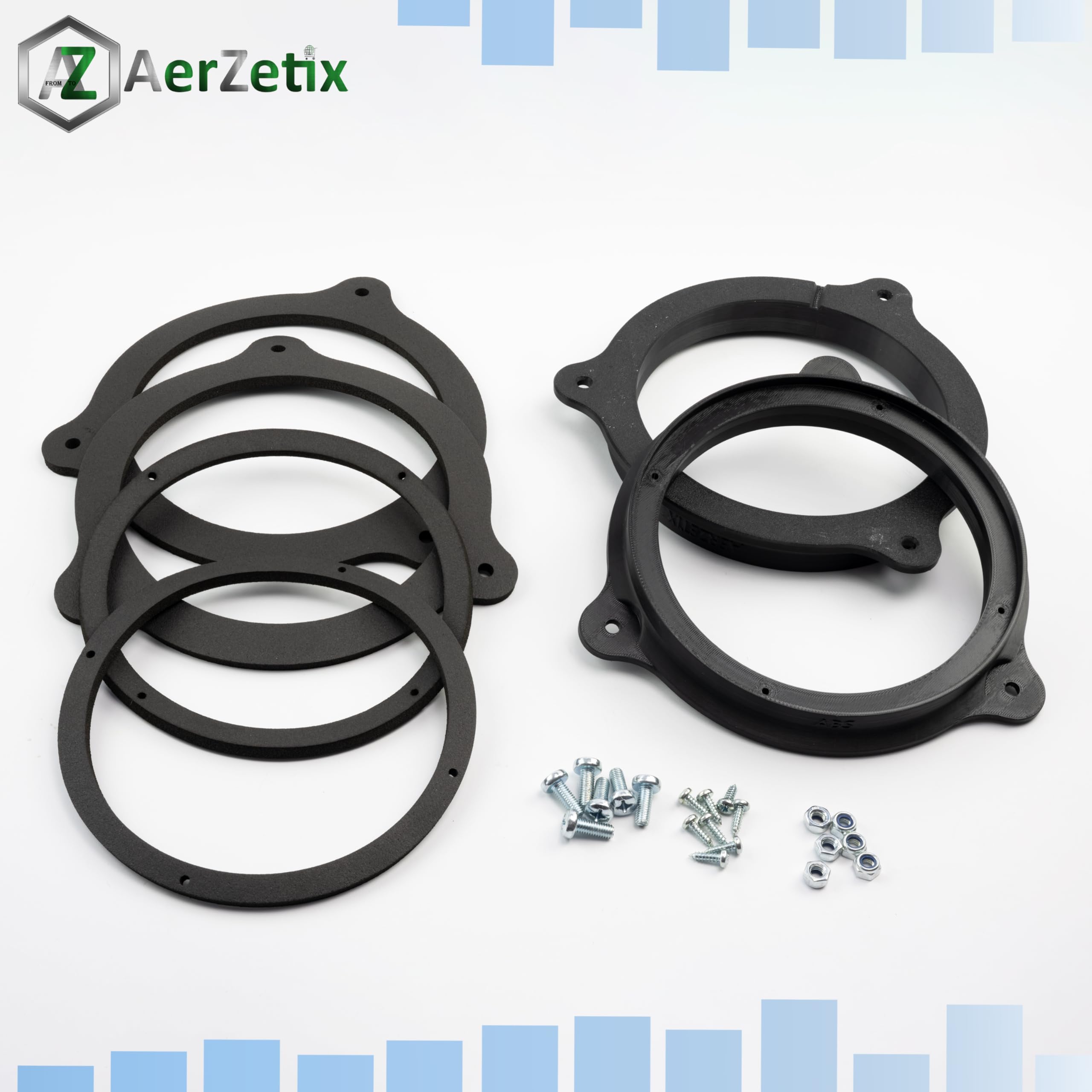 AERZETIX | Kit de 2 adaptadores/Soportes para Altavoces Ø165mm Compatible con Renault Clio MK4 para Puertas Delanteras