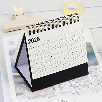 Mini Desk Calendar, July 2024 - Dec 2025 Small Desktop Calendar 5.2 x 5.3 Standing Flip Desktop Calendar for Home Office School (White)