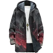 MARSVOVO Long Hooded Zip Up Cardigan for Men Everyday Casual Graphic Hoodie