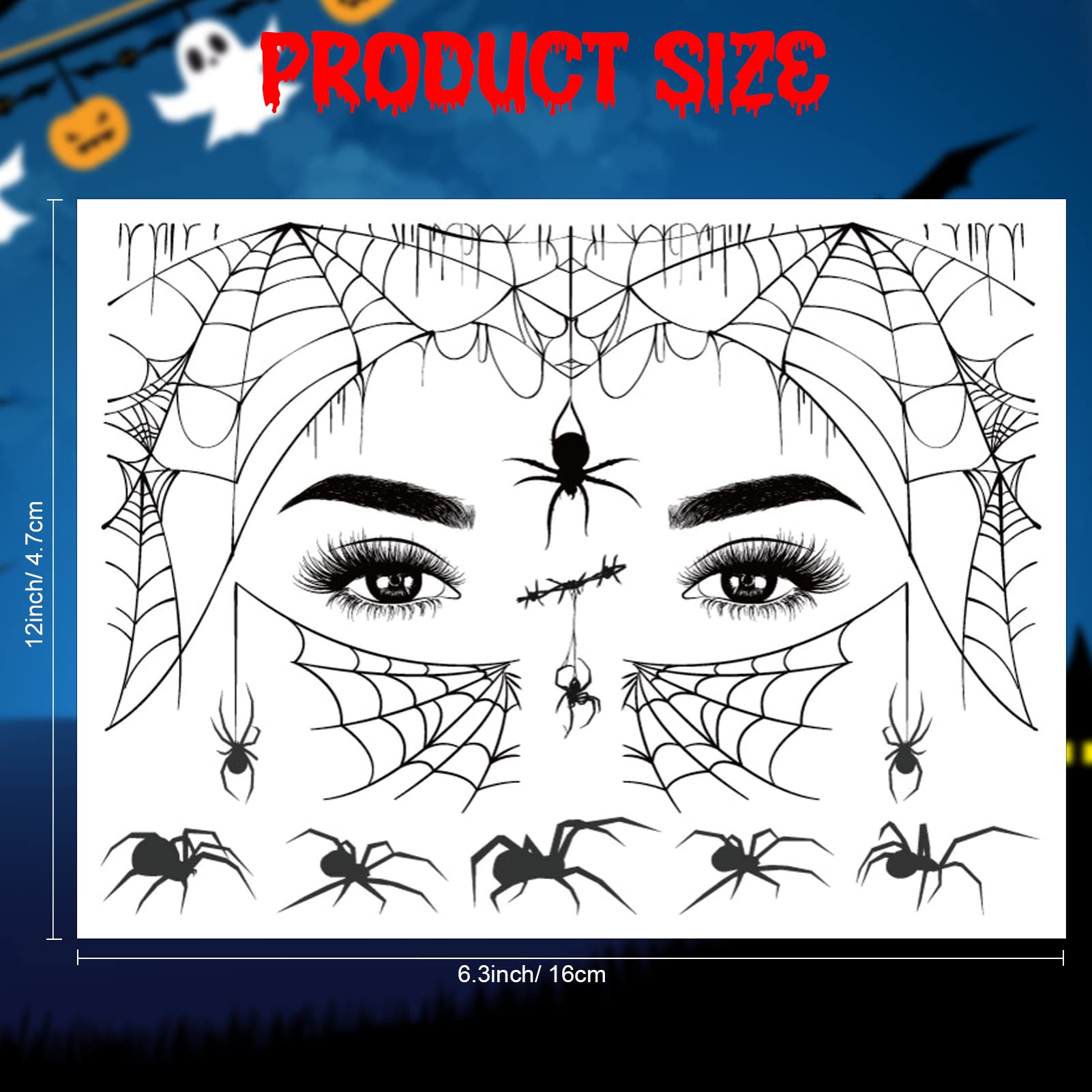 84 Tatuaggi Temporanei Ragno E Pipistrello Per Halloween: Adesivi Realistici Per Viso E Corpo, Feste Cosplay - 5
