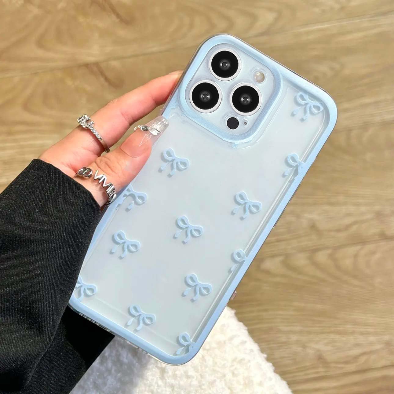 Yeddabox Case For IPhone 16 Pro Max, Cute Ribbon Bow Pattern Design For IPhone 16 Pro Max Case For Women Girls, Aesthetic Soft TPU And Hard PC Protective Cover - Purple - View #6