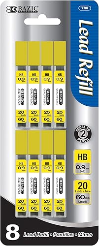 BAZIC - Recambio para lápices mecánicos HB 0035in 160 unidades