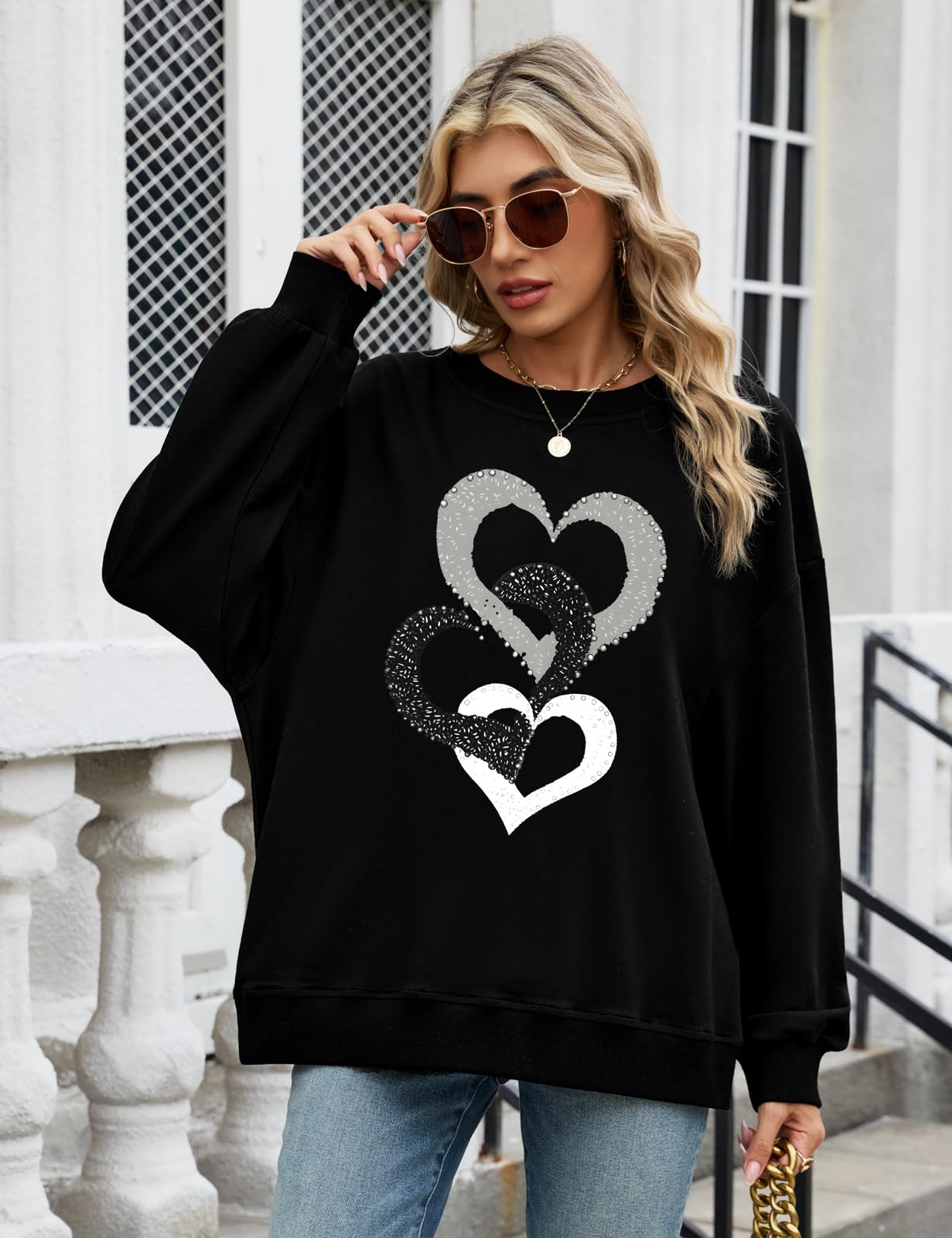 CMTOP Felpa Donna Stampata Maglia Casual Senza Cappuccio Maglietta Primaverile Autunnale a Maniche Lunghe Pullover con Orlo a Coste in Tinta Unita T-Shirt Moda Stile Sport Basic