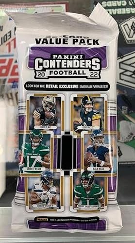 Panini Contenders NFL 2022 - Paquete graso de fútbol americano sellado de fábrica, busca novatos de Kenny Pickett, Brock Purdy, Kenneth Walker,