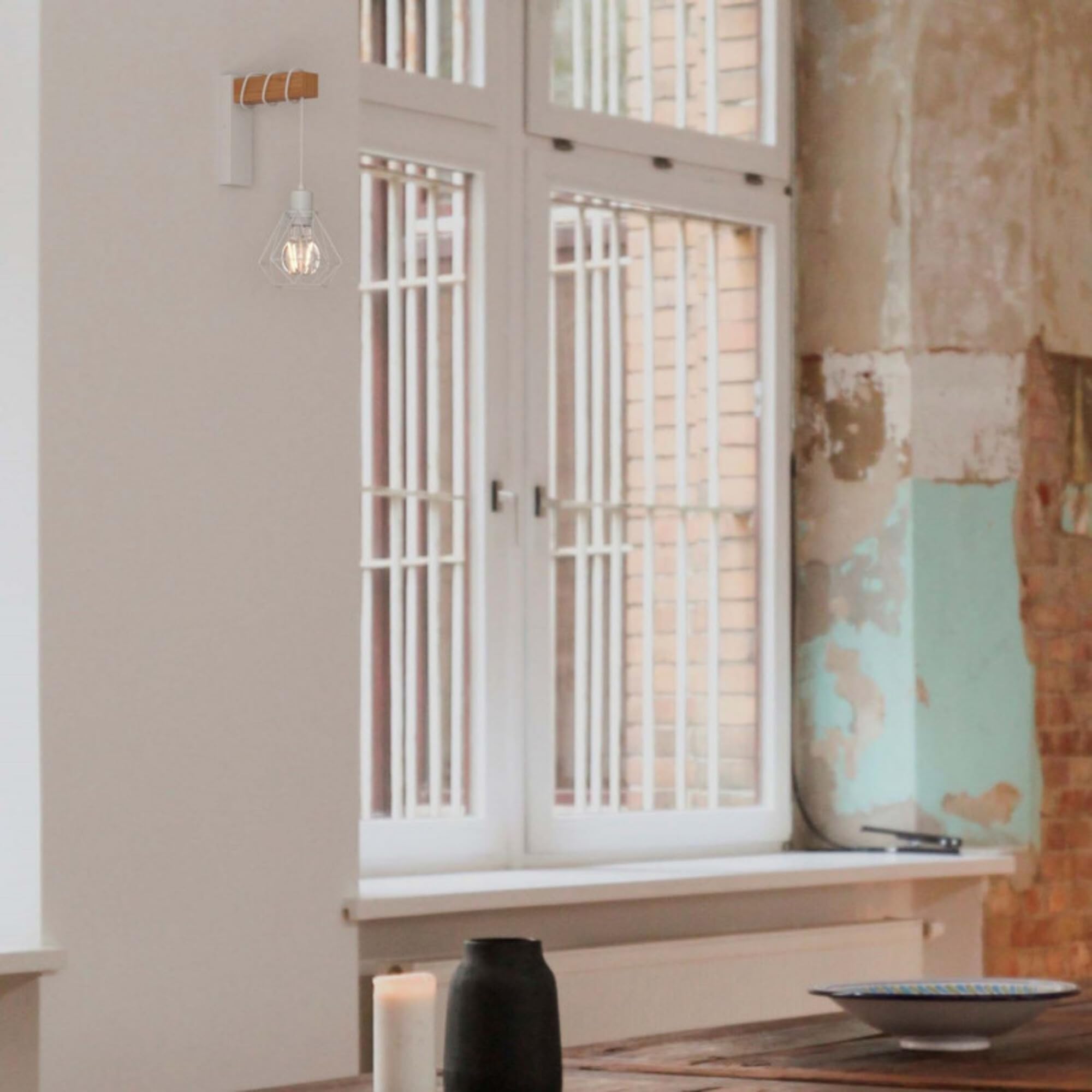 Unyqoos® Vintage industriële wandlamp met dimmer en schakelaar