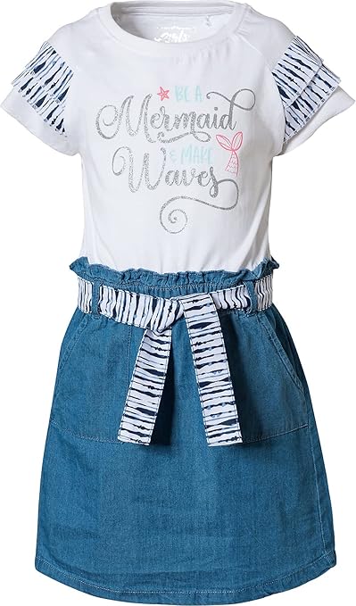 Vestido De Niña Pequeña Con Manga De Globo, Ajuste Holgado Y