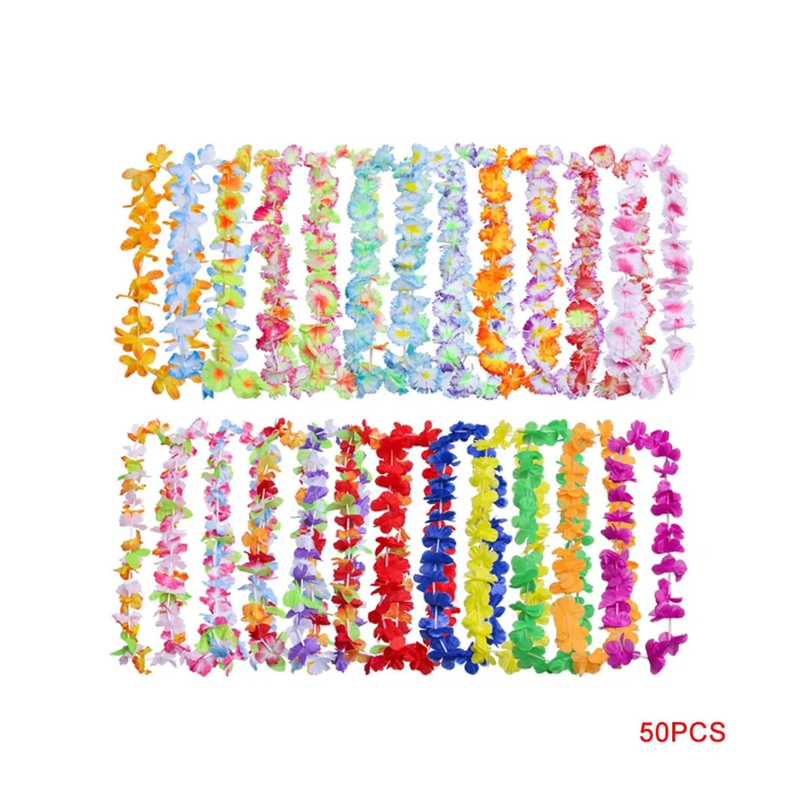 50PCS Hawaii Kranz Party Leis Blume Girlande Hawai Floral Bauernhaus Dekor Hawaiian Stoff Künstliche Halskette Blumen