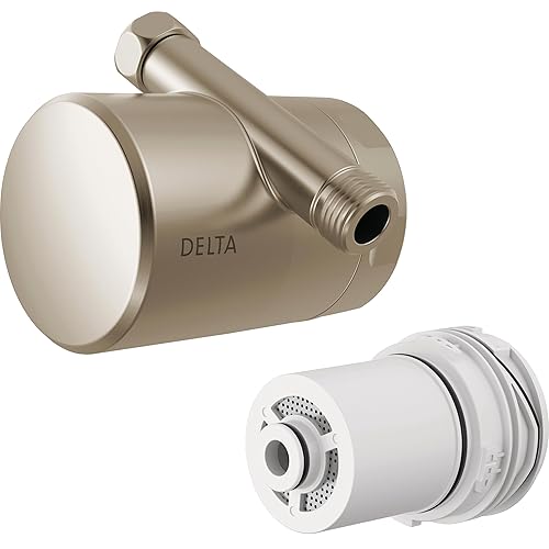 Delta Faucet Clarifi Accesorio de filtro de ducha estándar níquel satinado con cartucho de filtro adicional