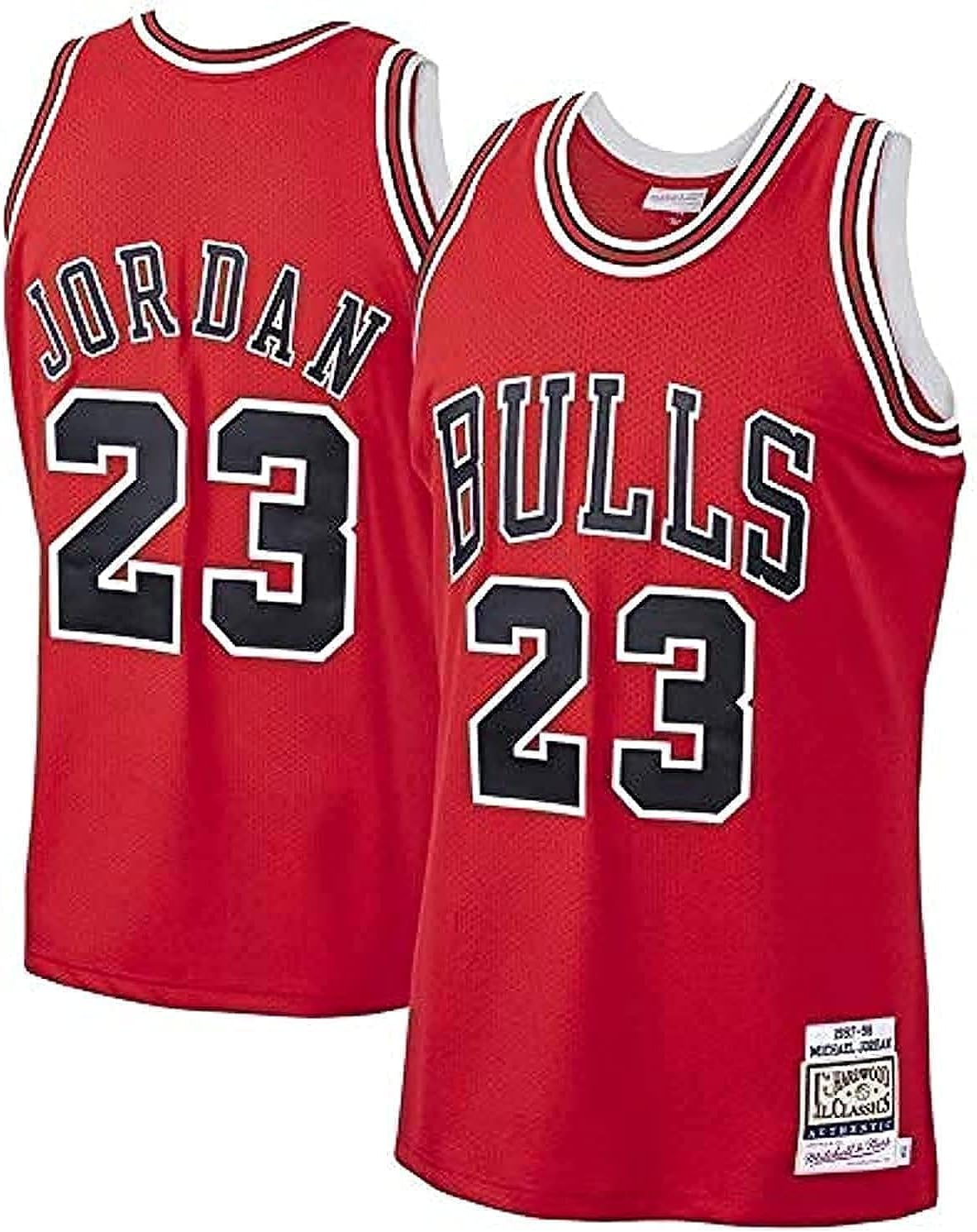 Chicago Bulls NBA Jersey #23 Michael Jordan 1997-98 Retro Sleeveless Comfortable Mesh Embroidered Fresh Breathable Fabric,A,L:180cm/75~85kg