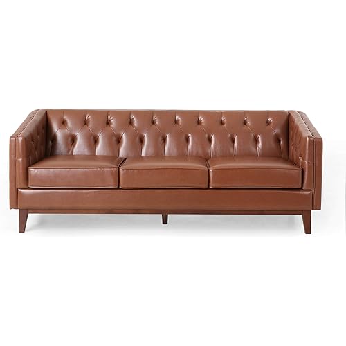 Christopher Knight Home Ovando Sofas, Cognac Brown + Espresso